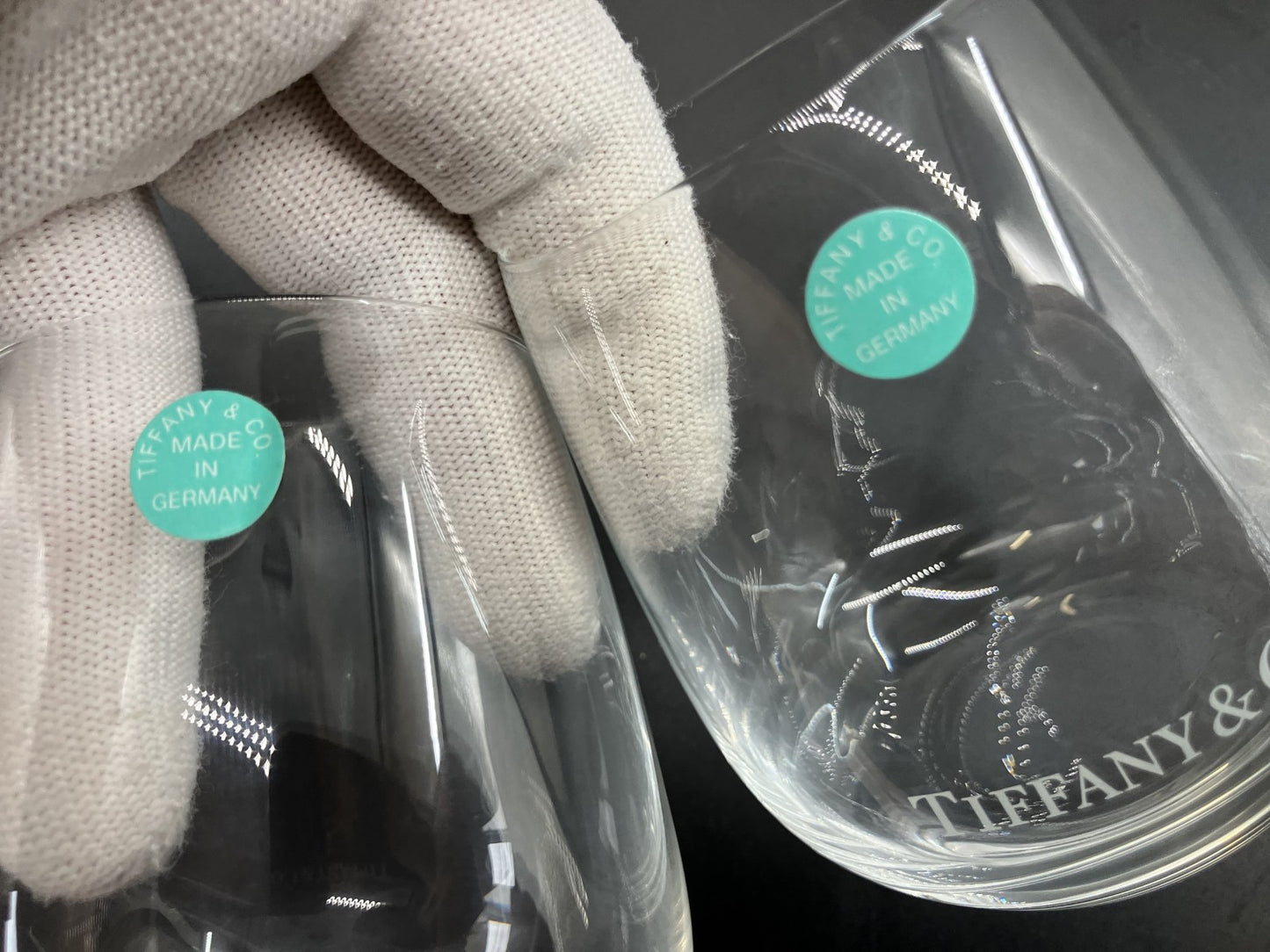 ティファニーグラス・直径５．５ｃｍ 高さ９ｃｍ 送料無料 箱付