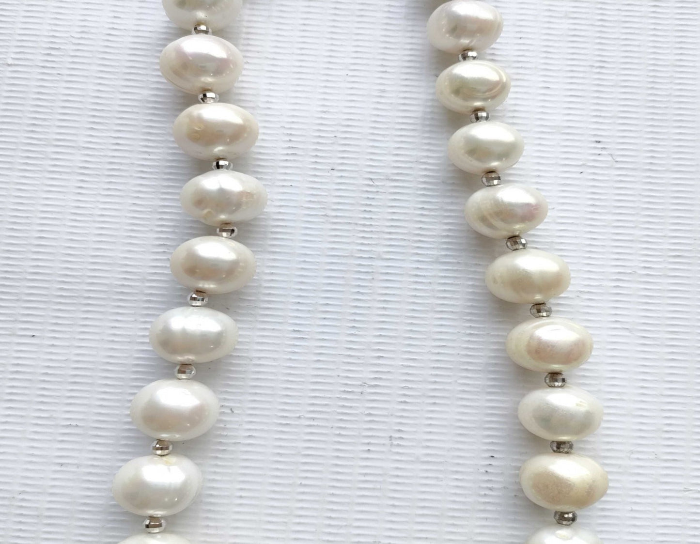Cultured Pearl Necklace Bracelet 10–11mm Silver 925 Clasp 95.9g With Box