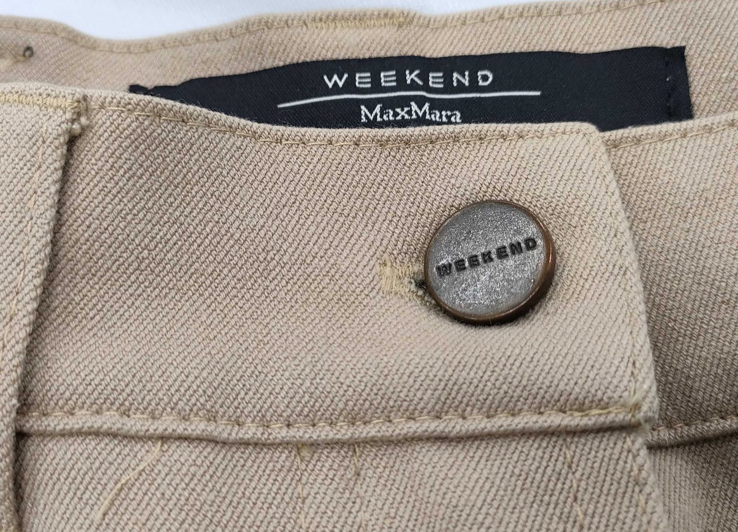 Max Mara Weekend Pants Trousers Greige Beige Stretch Size 36 Zip Fly