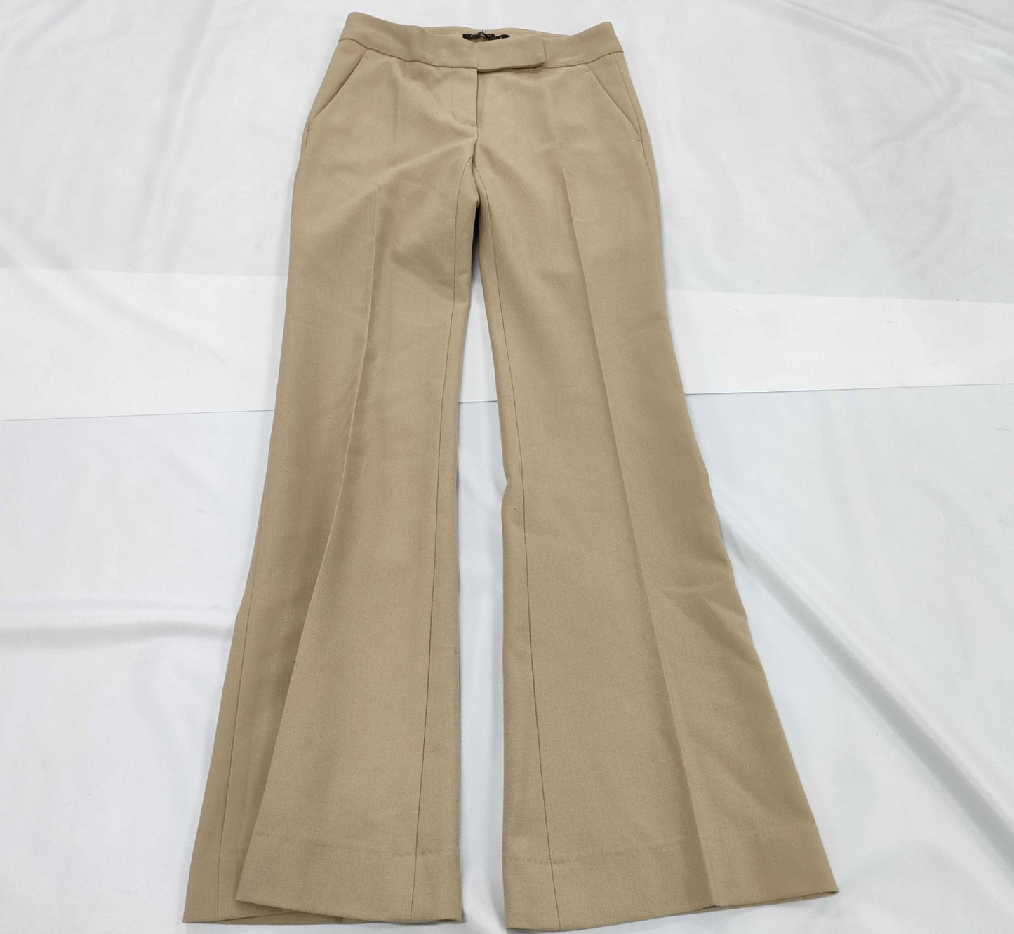 theory Women’s Pants Beige XX0 Stretch Wool Slim Fit