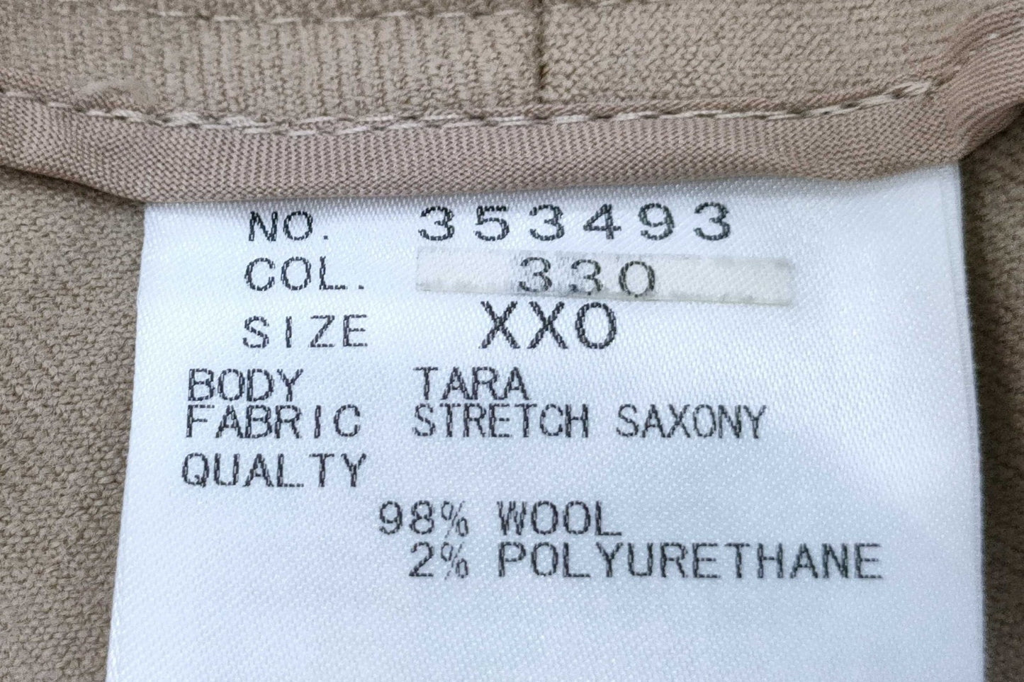 theory Women’s Pants Beige XX0 Stretch Wool Slim Fit