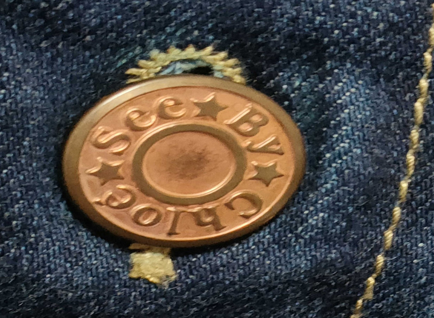 SEE BY CHLOÉ Indigo Denim Skirt Front Button Women’s