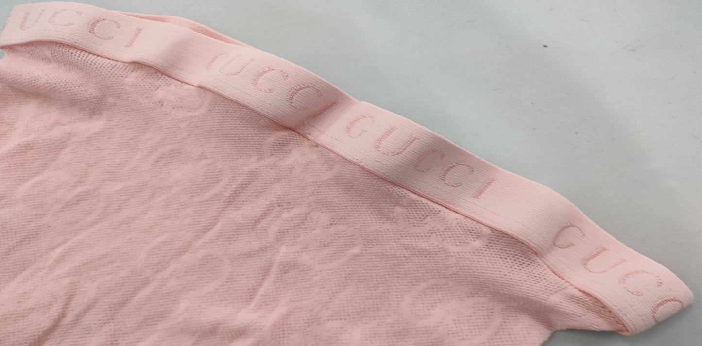 GUCCI Pink Stockings GG Logo Pattern Tights