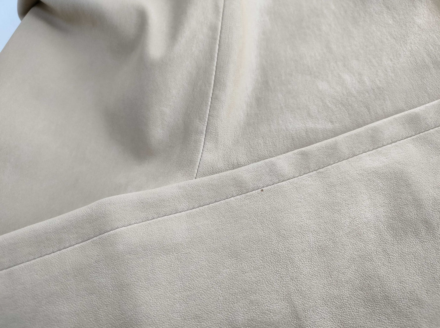 BALENCIAGA Lamb Leather Pants Beige Size 38 Genuine Leather Zip Hem