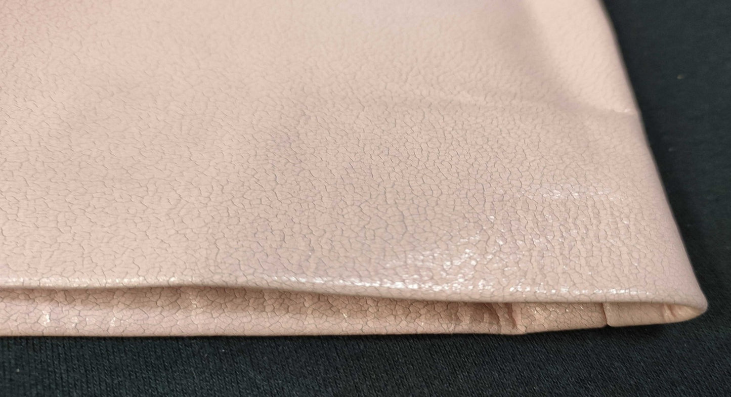 CELINE Y2K Pink Mini Skirt Size 36 Lamb Leather Trim Womens