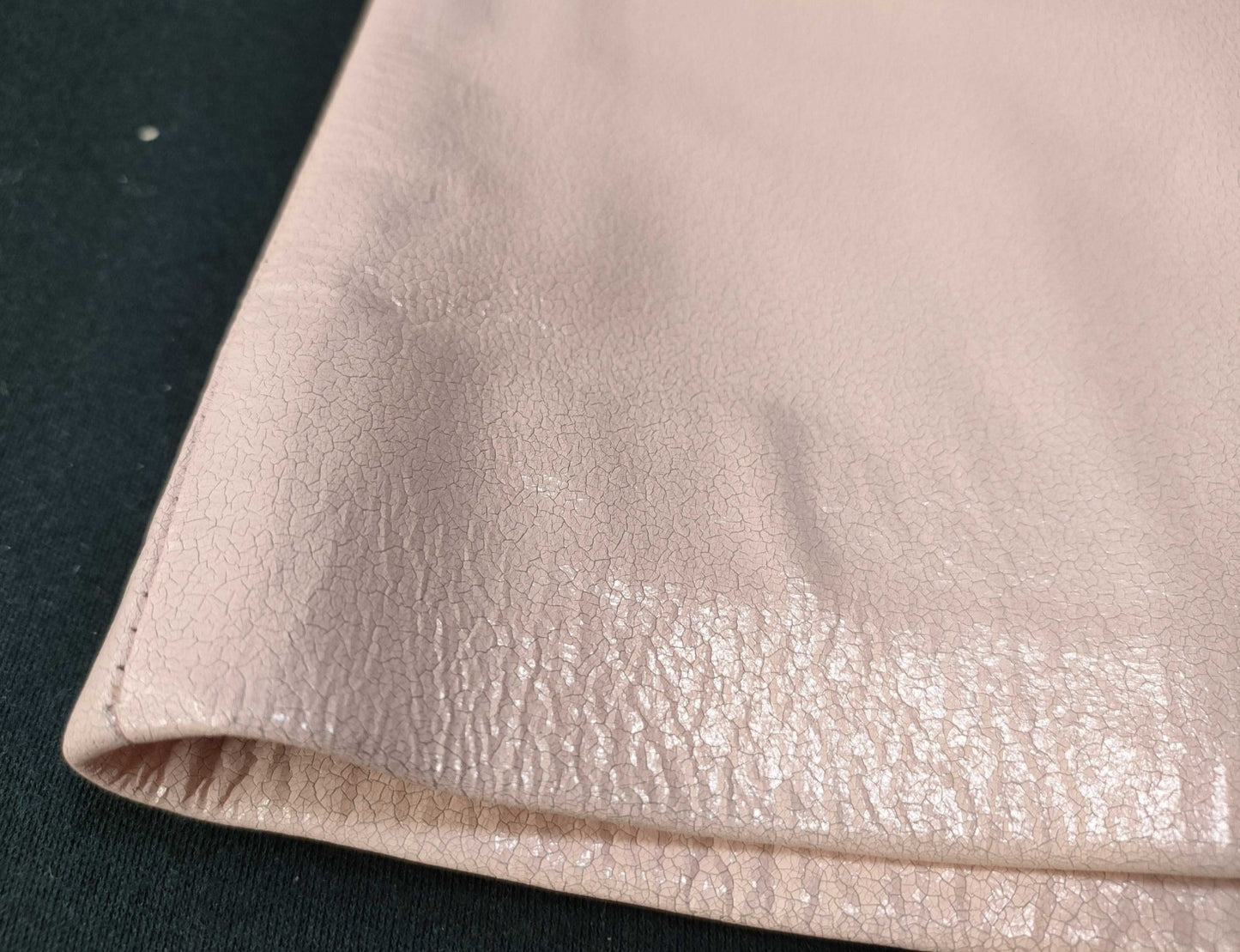 CELINE Y2K Pink Mini Skirt Size 36 Lamb Leather Trim Womens