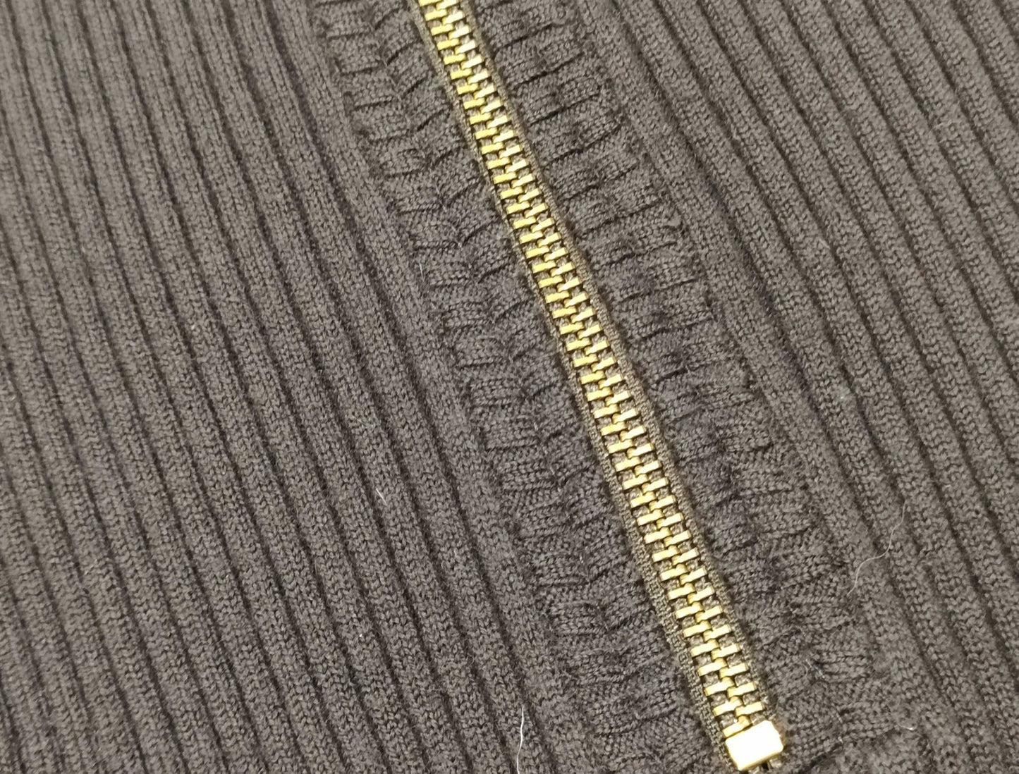 Michael Kors Half Zip Rib Knit Sweater Brown Women’s