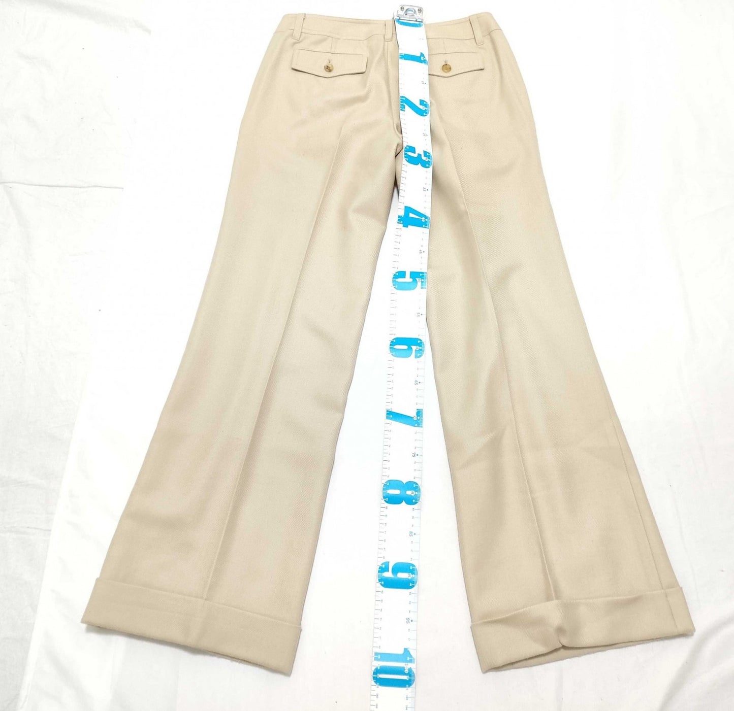 BURBERRY LONDON Women’s Pants Size 40 Ivory Cotton Stretch Trousers Japan Made