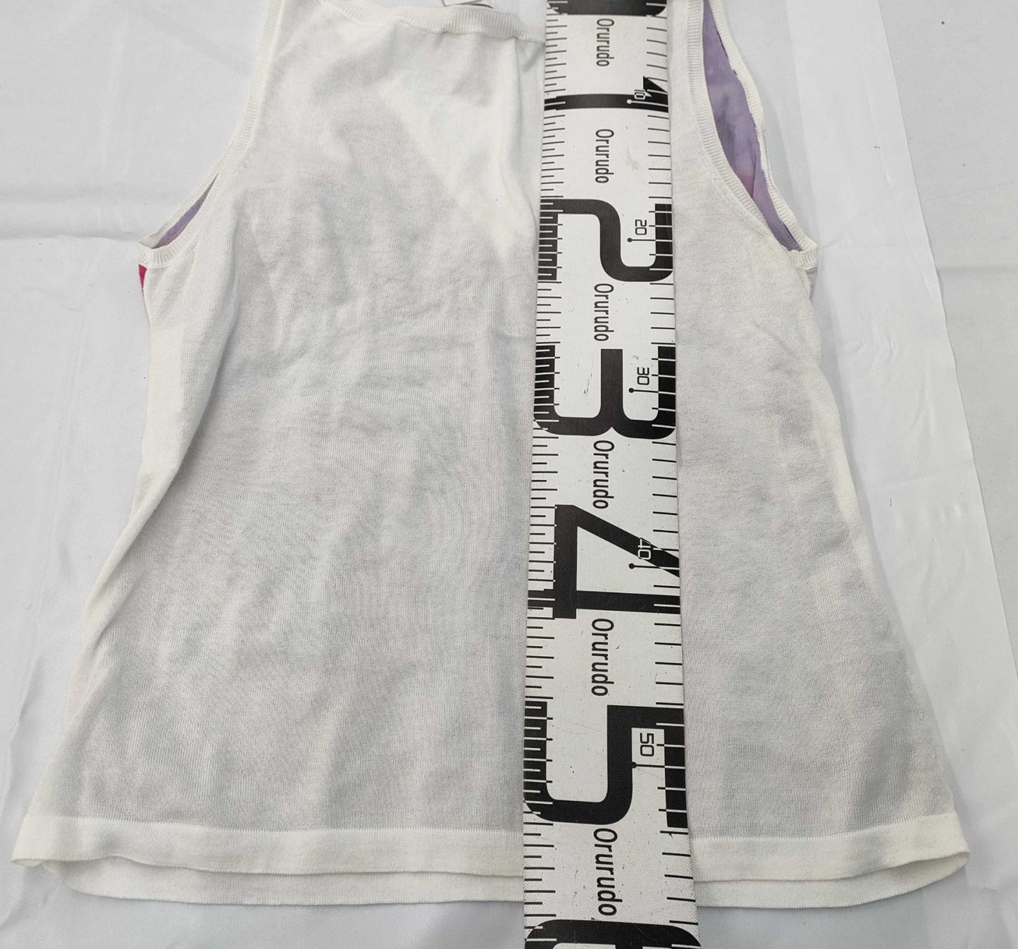 Salvatore Ferragamo Floral Print Sleeveless Top V-Neck Cross Design Cotton Made in Italy Size L