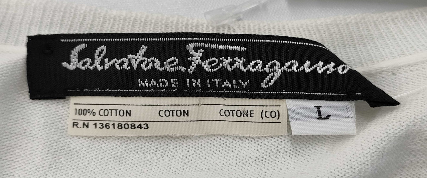 Salvatore Ferragamo Floral Print Sleeveless Top V-Neck Cross Design Cotton Made in Italy Size L