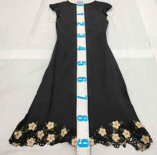 TOCCA Women’s Dress Black Embroidered Lace Side Zip Size 0