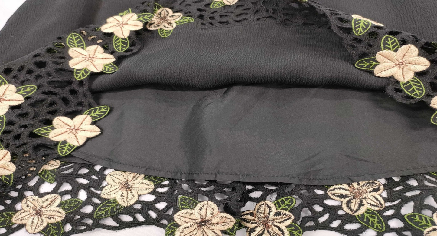 TOCCA Women’s Dress Black Embroidered Lace Side Zip Size 0