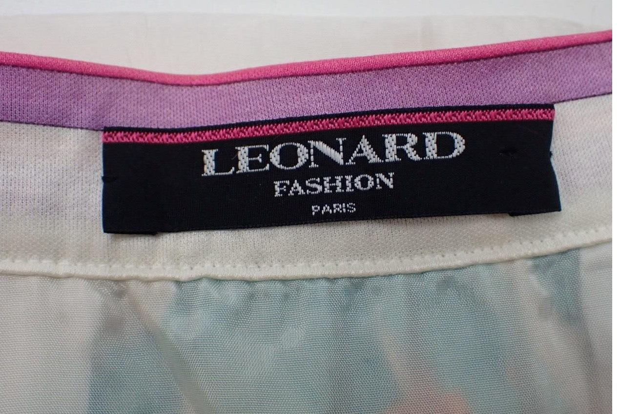 LEONARD Paris Floral Tropical Print Skirt Cotton Lined Waist 69 Japan