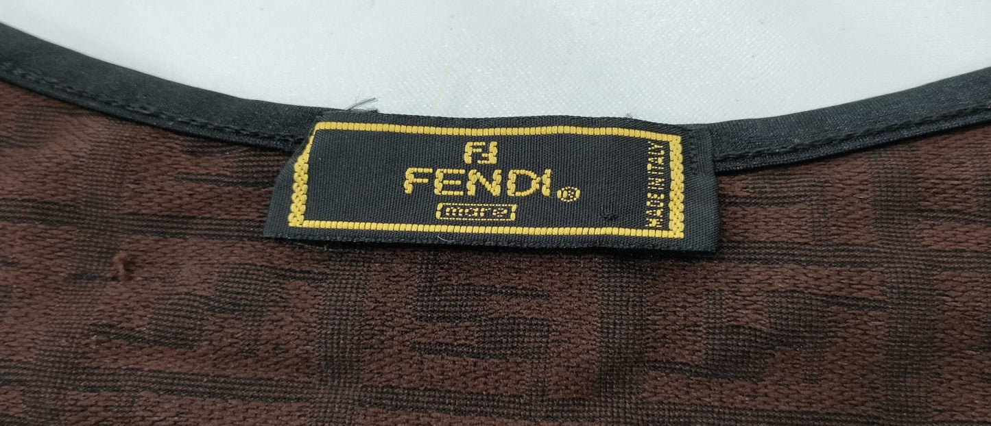 FENDI Zucca Pattern Short Sleeve T-Shirt Brown