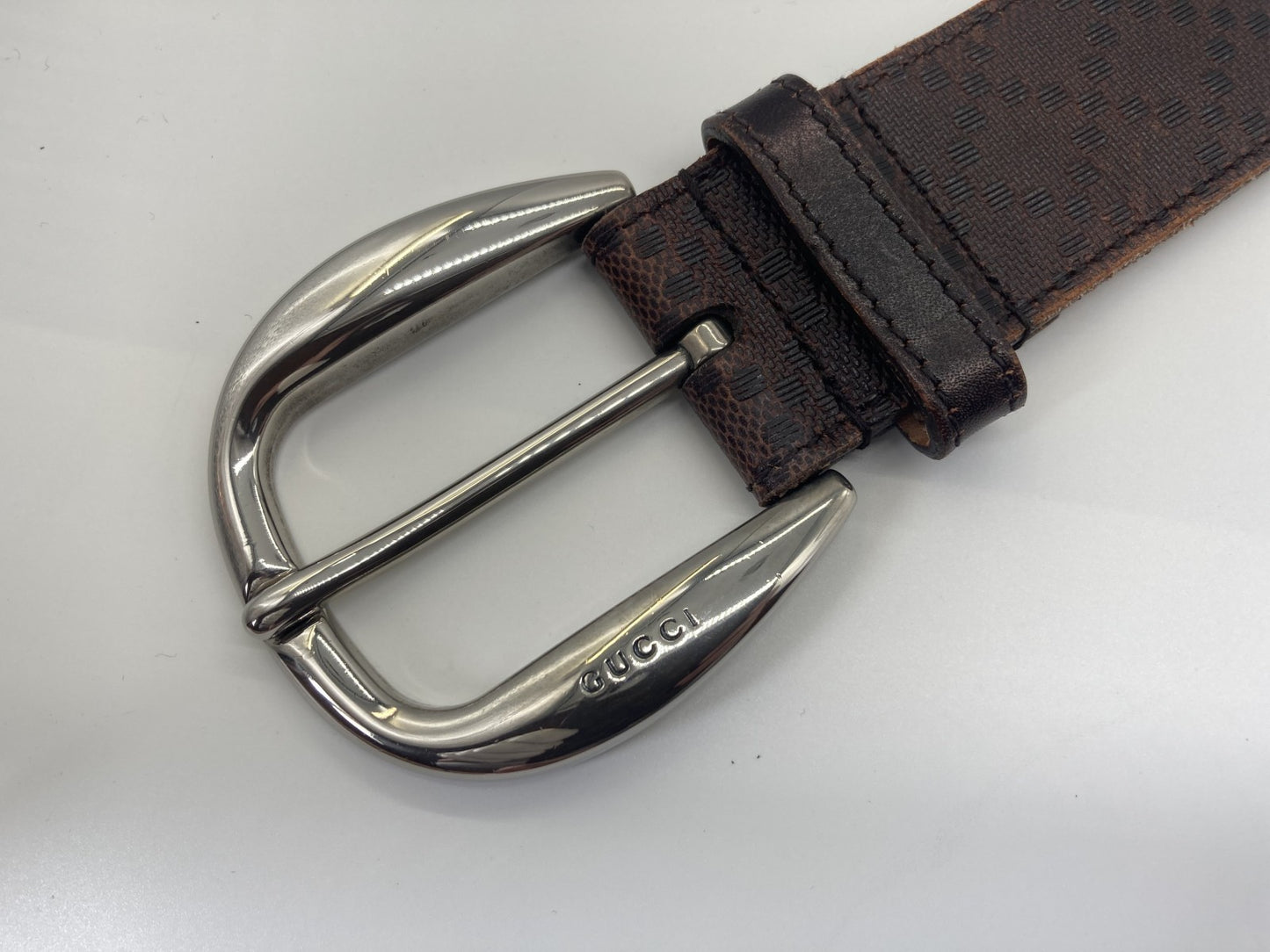 GUCCI Diamante Leather Belt Brown Total Length 108cm 268237 1476 90 36 Free Shipping 