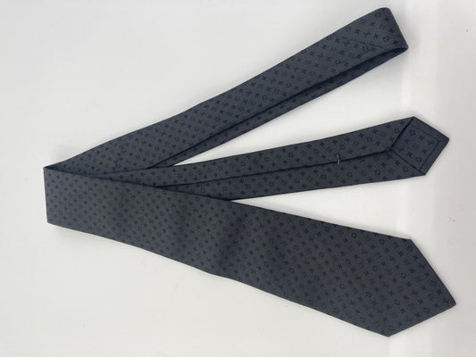 Louis Vuitton M75989 Cravate Neo Monogramissimo MR4262 Necktie Silk Grey Free Shipping 