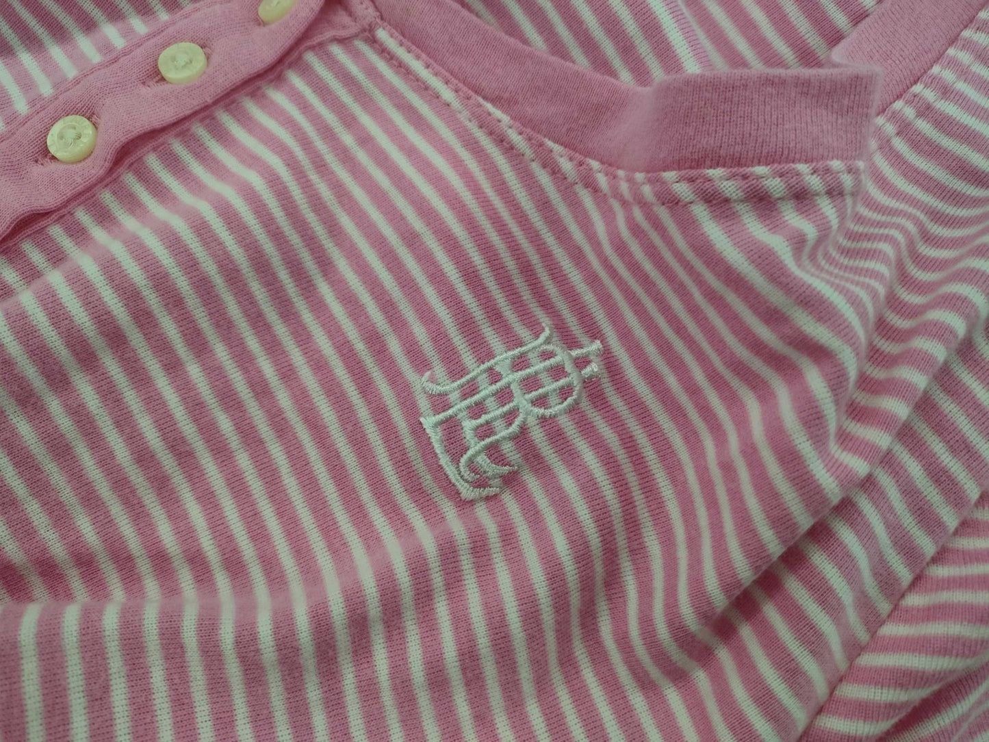 LAUREN RALPH LAUREN short-sleeved knit dress in pink with stripes, size S