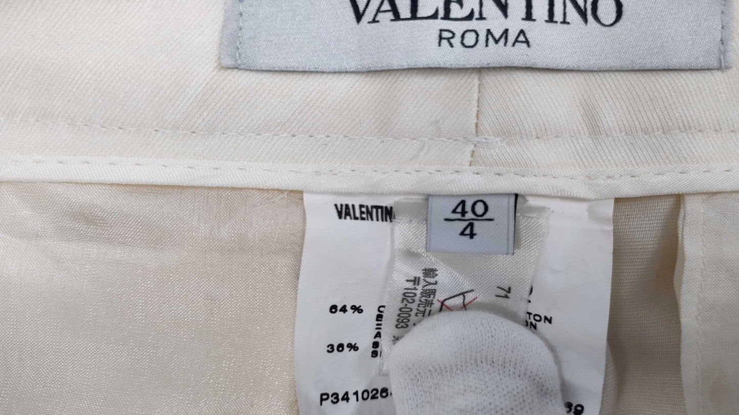 VALENTINO ROMA Valentino Roma Pants, White, Size 40, Tag Included, Hemming Required, Made in Italy