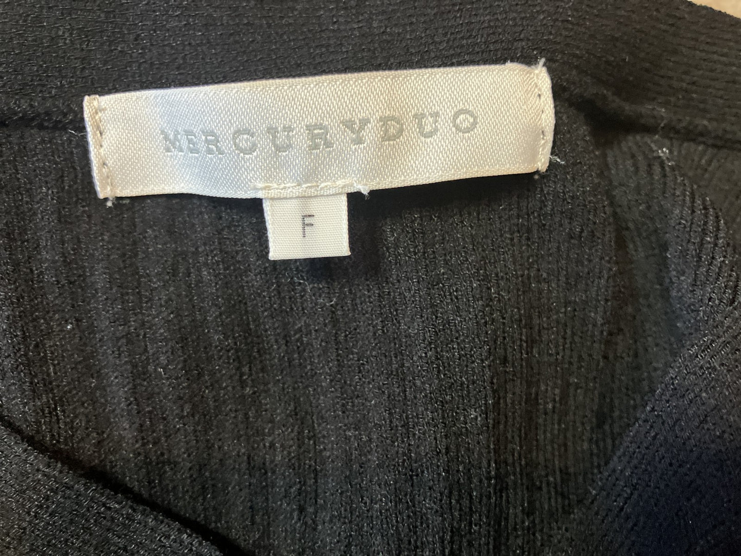 MERCURYDUO Ribbed Knit Dress Black Free Size Long Sleeve Women