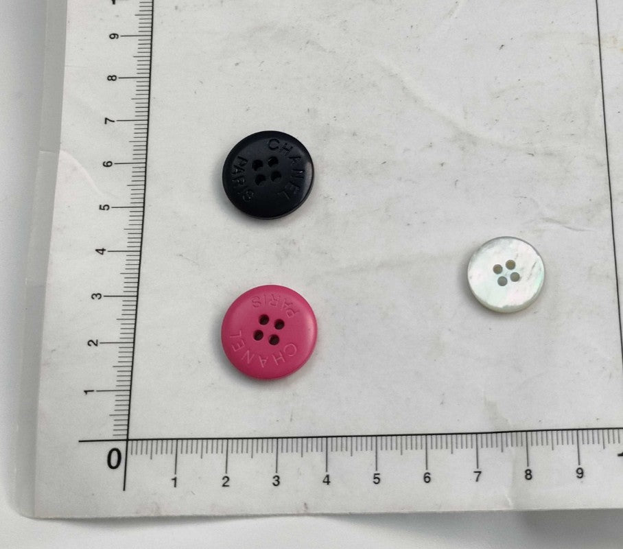 CHANEL Paris Buttons Set of 11 Genuine Replacement Parts White Black Pink Brown
