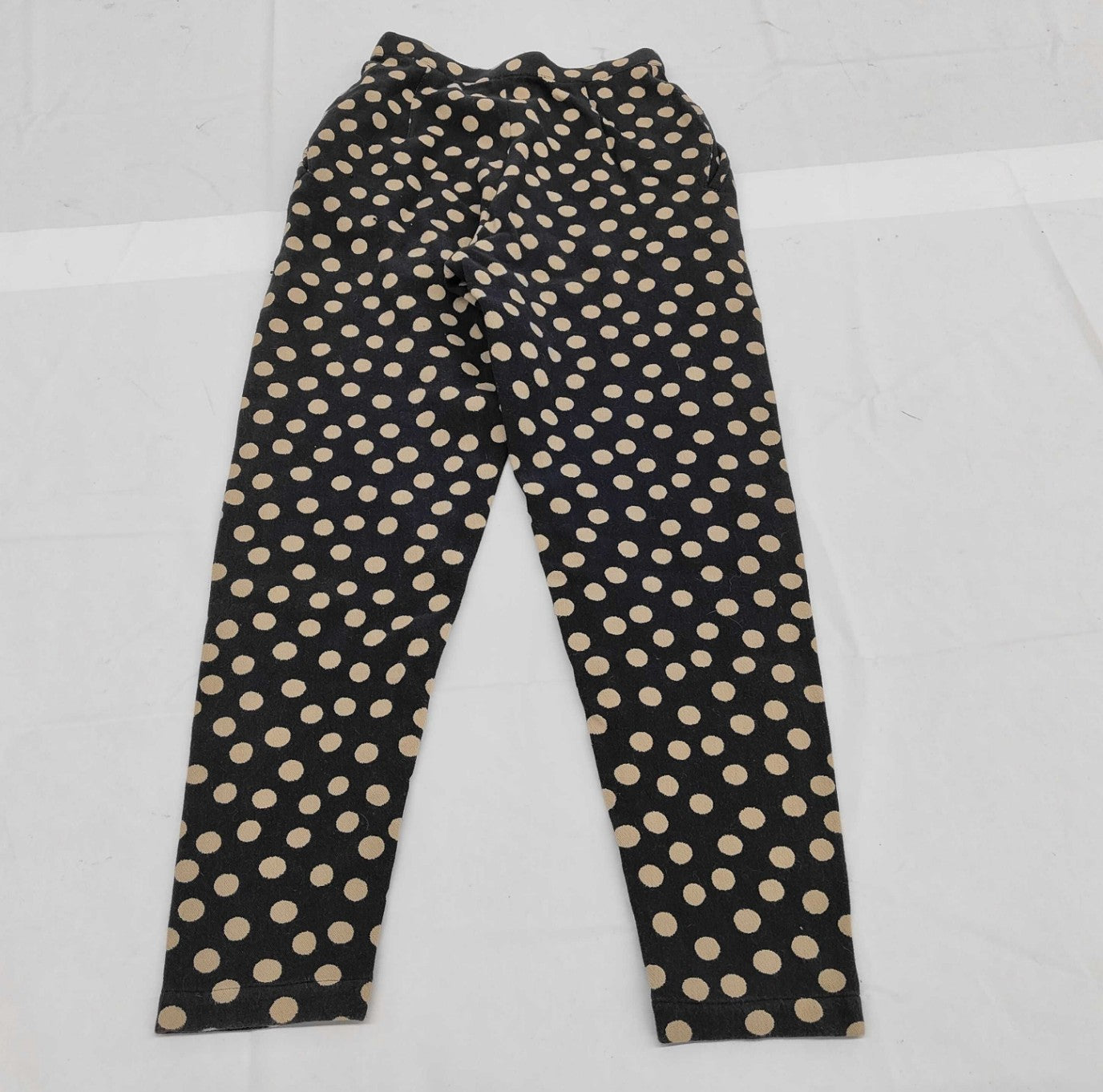 ISSEY MIYAKE 1986 Polka Dot Stretch Pants Size 9 Black Beige Japan VTG