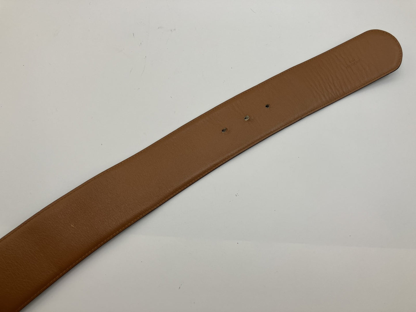 Cﾃｩline leather circle logo (diameter 8 cm) belt 82 cm x5.5 cm gold and brown