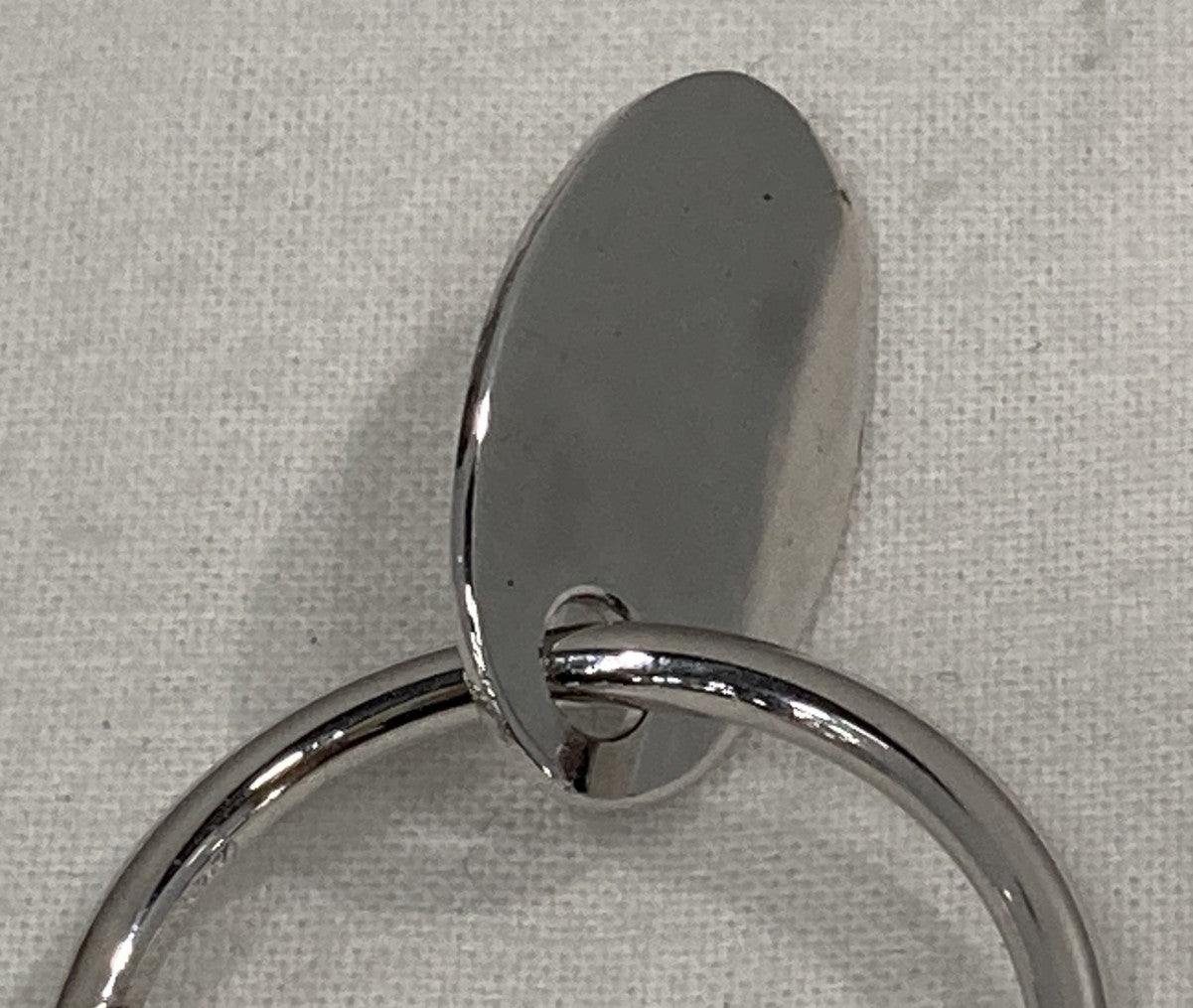 Cartier Sterling Silver Key Ring Bag Charm Oval Plate Screw Ring