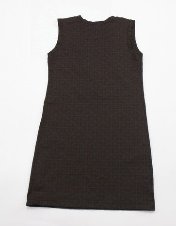 FENDI Zucca Sleeveless Dress Brown FF Monogram Stretch Italy Size 40