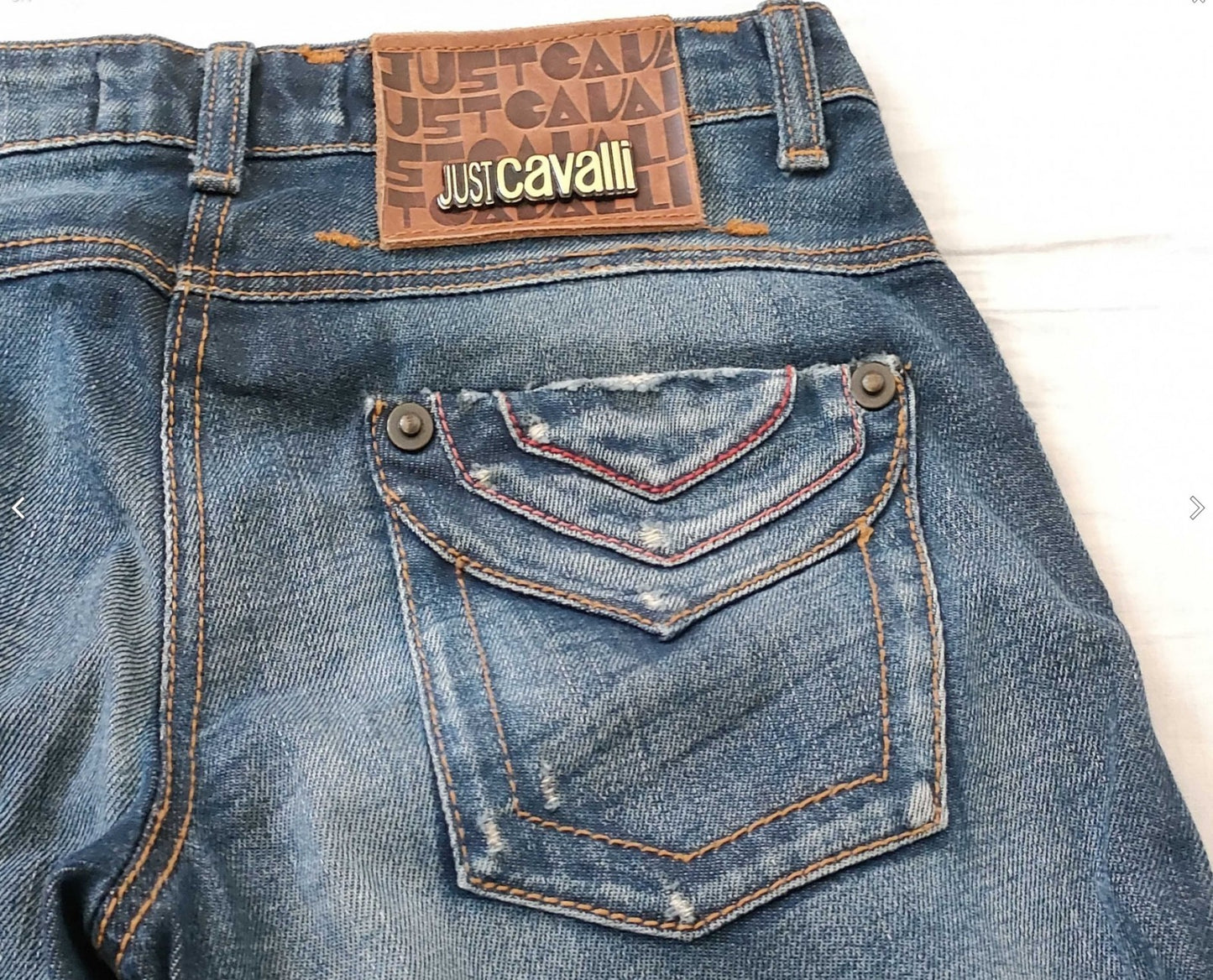 JUST cavalli Women's Bootcut Flare Jeans Blue Denim Size 26 IT40 Made in Tunisia