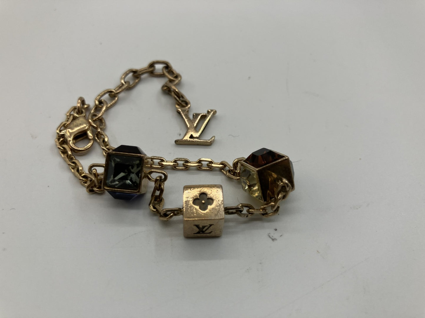 LOUIS VUITTON M65209 สร้อยข้อมือ Collier Gamble GL0152 สร้อยข้อมือ กำไลข้อมือ โซ่ 21 ซม. จัดส่งฟรี 