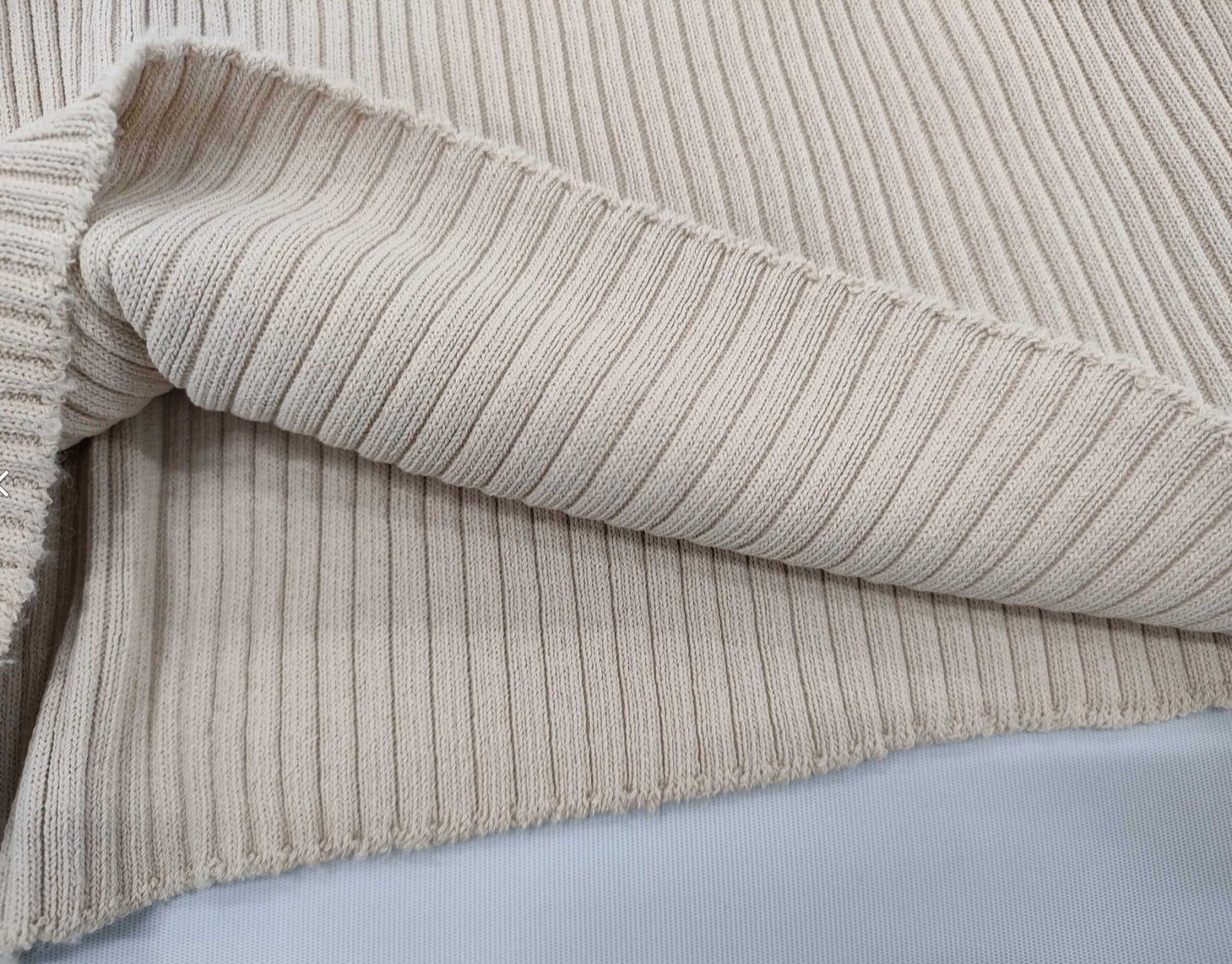 CELINE Paris Flare Pants Ecru Beige Rib Knit High Waist Pull-On Size 36 Made in Italy