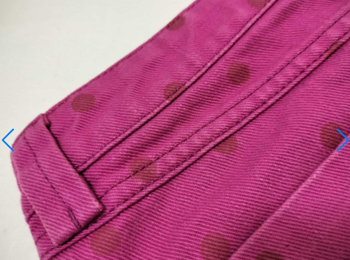 Louis Vuitton Pink Denim Mini Skirt Size 38 Polka Dot Embroidery Italy