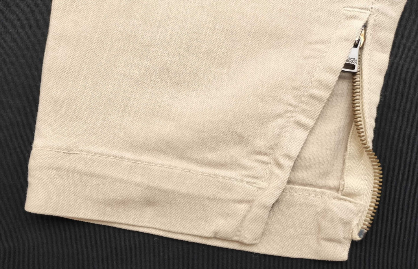 Dolce & Gabbana Beige  Denim Pants Size 36 Slim Fit Zip Hem Italy