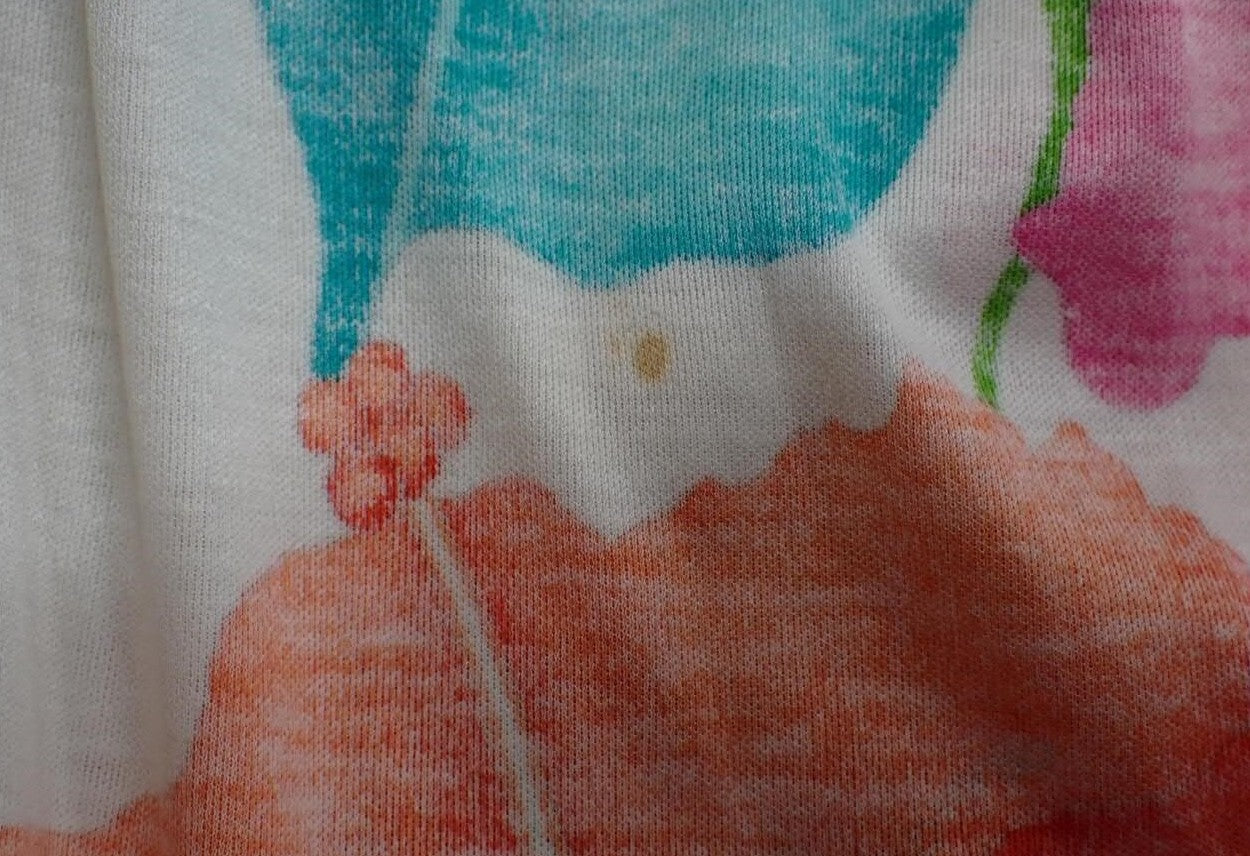 LEONARD Paris Floral Tropical Print Skirt Cotton Lined Waist 69 Japan