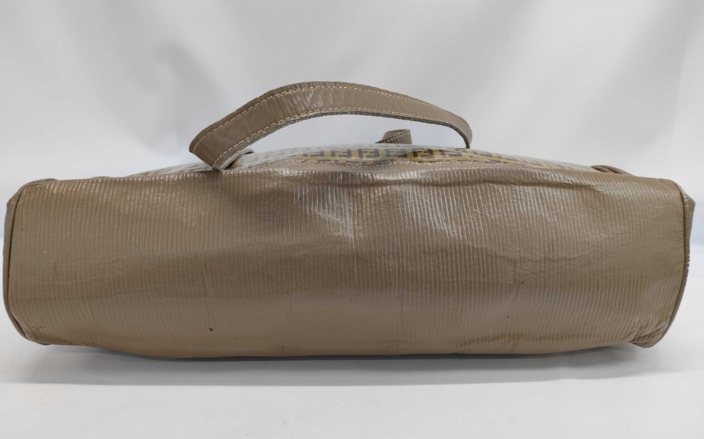 FENDI Zucchino FF Logo Coated Canvas Large Tote Bag Brown Vintage Italy