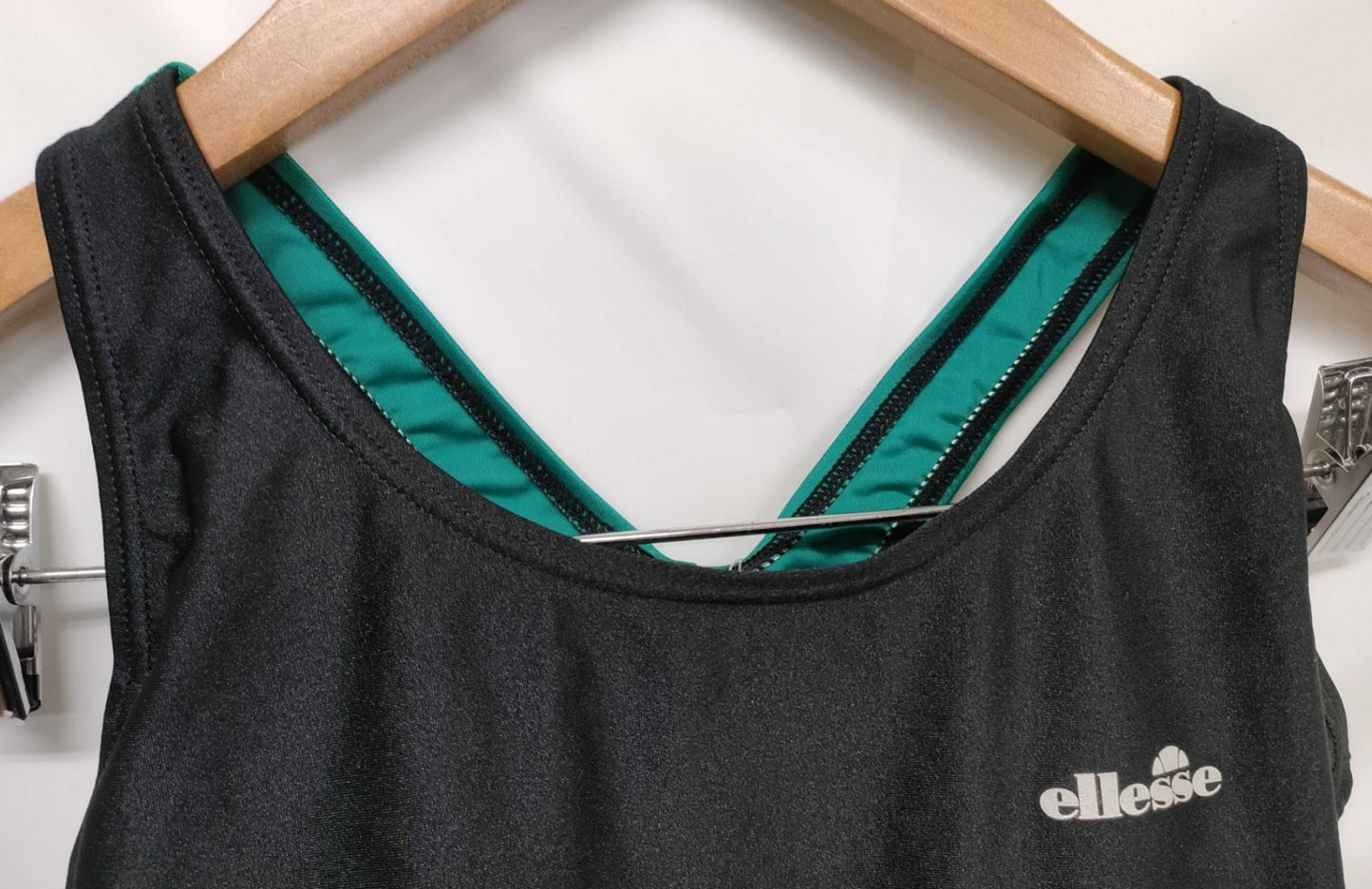 ellesse Women's One Piece Racing Swimsuit ESZ5495 Black Green Yellow Size O Japan