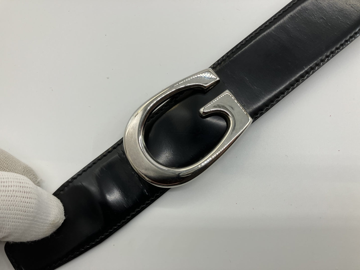 Ｇｕｃｃｉ グッチ ＧＧレザーベルト（Ｇバックル）全長９３ｃｍ 幅３．５ｃｍ 送料無料