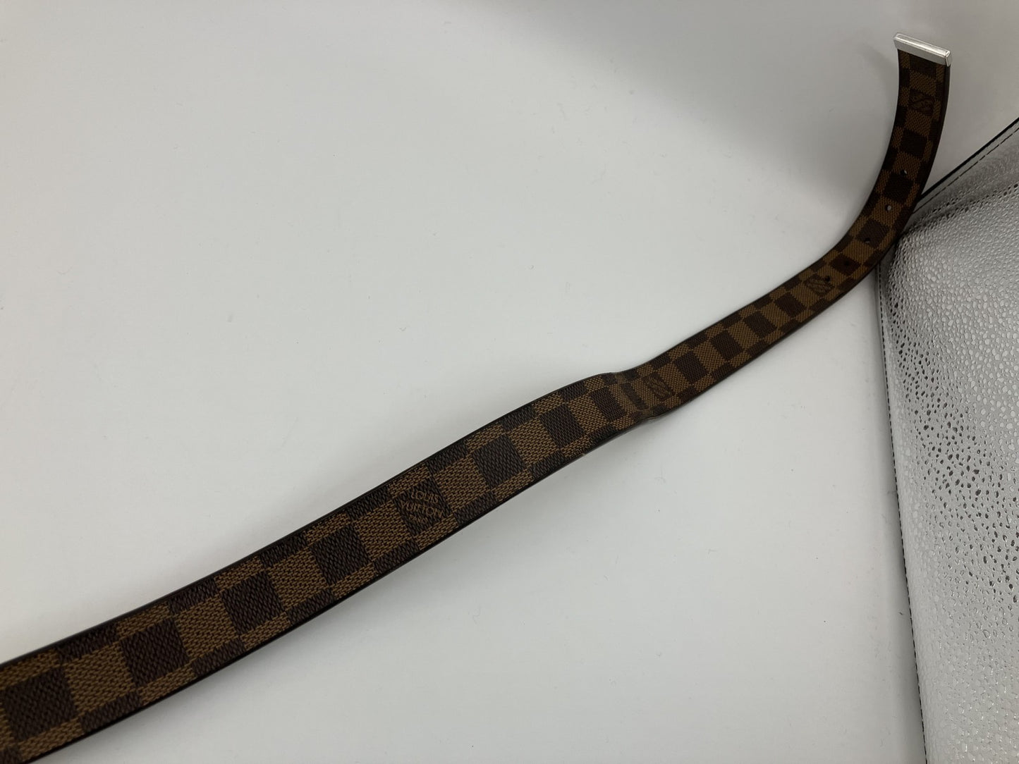 LOUIS VUITTON Damier Belt สีน้ำตาล ความยาว 110cm (43.31 inch) จัดส่งฟรี 