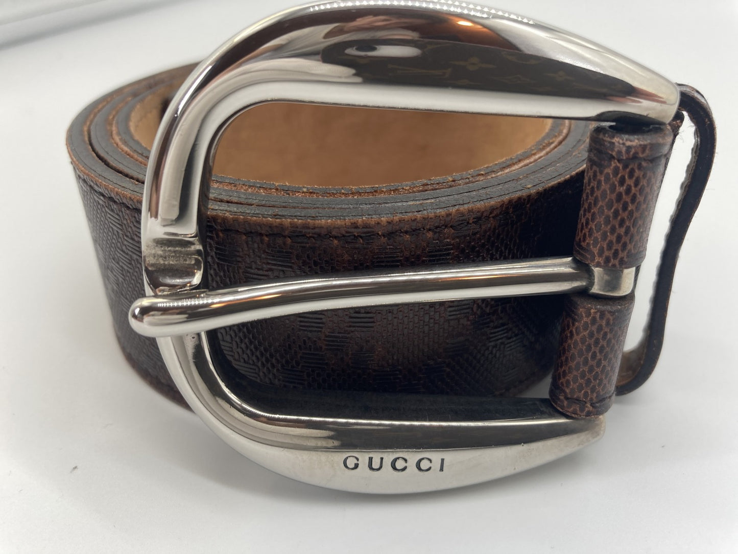 GUCCI Diamante Leather Belt Brown Total Length 108cm 268237 1476 90 36 Free Shipping 