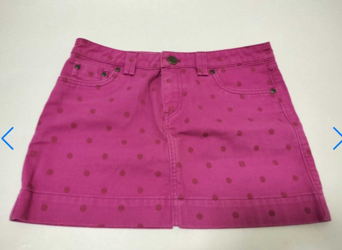 Louis Vuitton Pink Denim Mini Skirt Size 38 Polka Dot Embroidery Italy