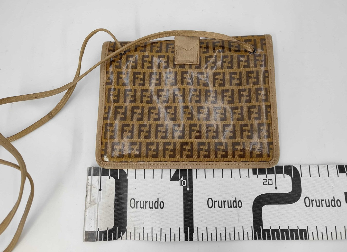 FENDI Zucca FF Monogram PVC Leather Crossbody Shoulder Bag Brown Italy
