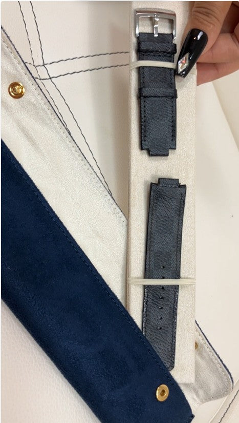 Louis Vuitton Damier Graphite Watch Strap 12mm Buckle LV Genuine