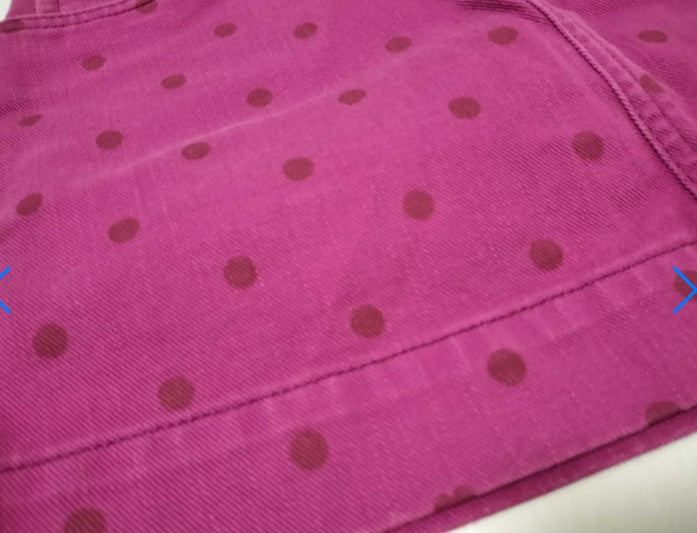 Louis Vuitton Pink Denim Mini Skirt Size 38 Polka Dot Embroidery Italy