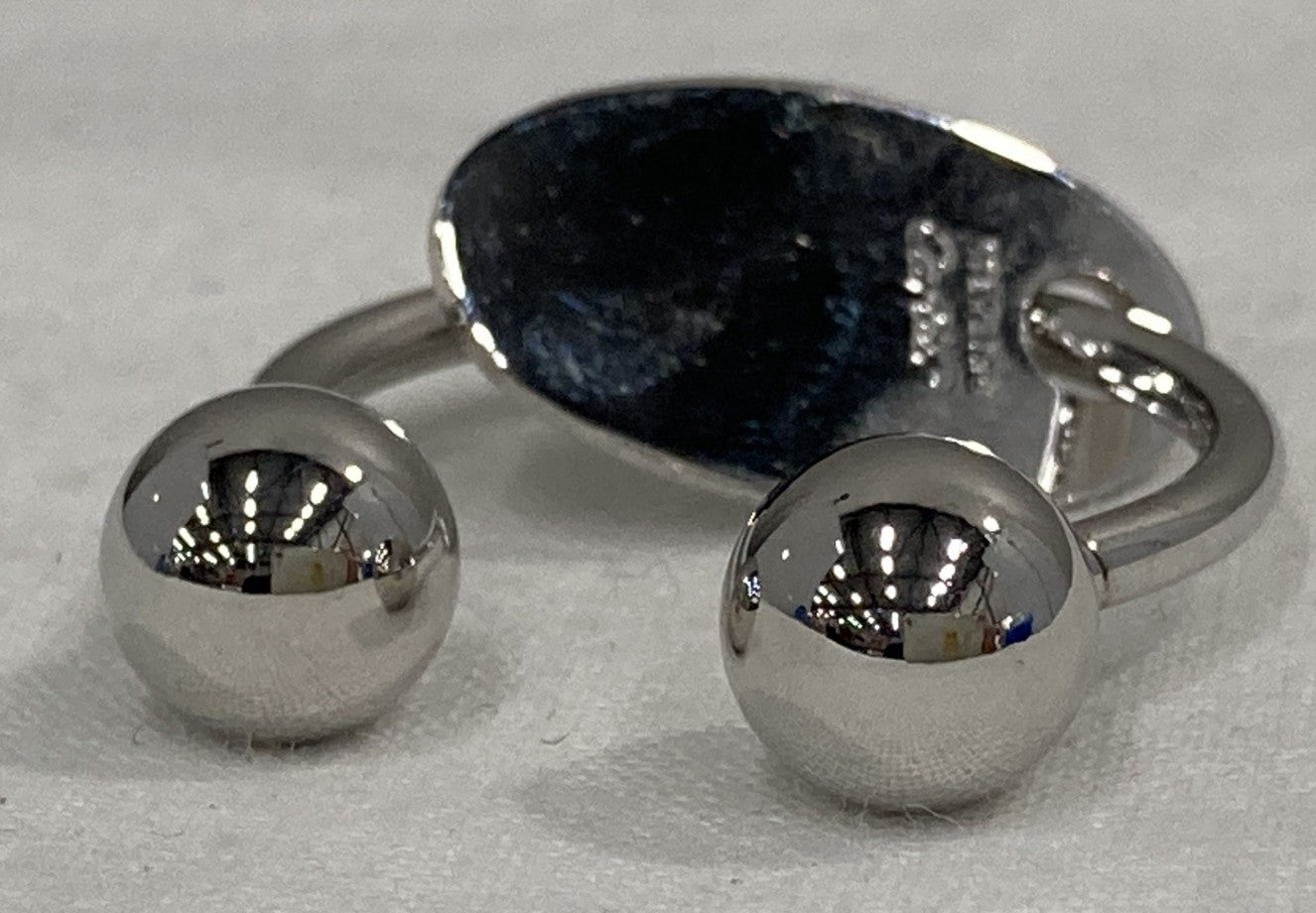Cartier Sterling Silver Key Ring Bag Charm Oval Plate Screw Ring