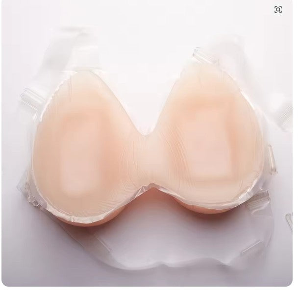 Silicone Body Shaping Pad 1000g Clear Strap Shapewear Insert Beige