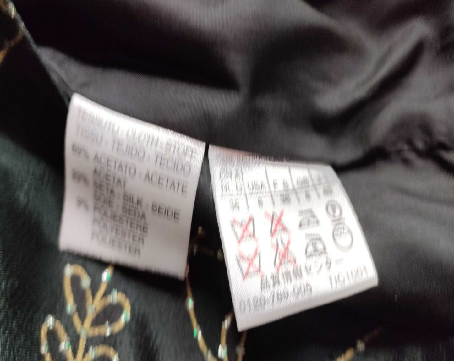 MAX&Co Couture Dress Size 40 Black Silk Blend Embroidered Sleeveless Italy