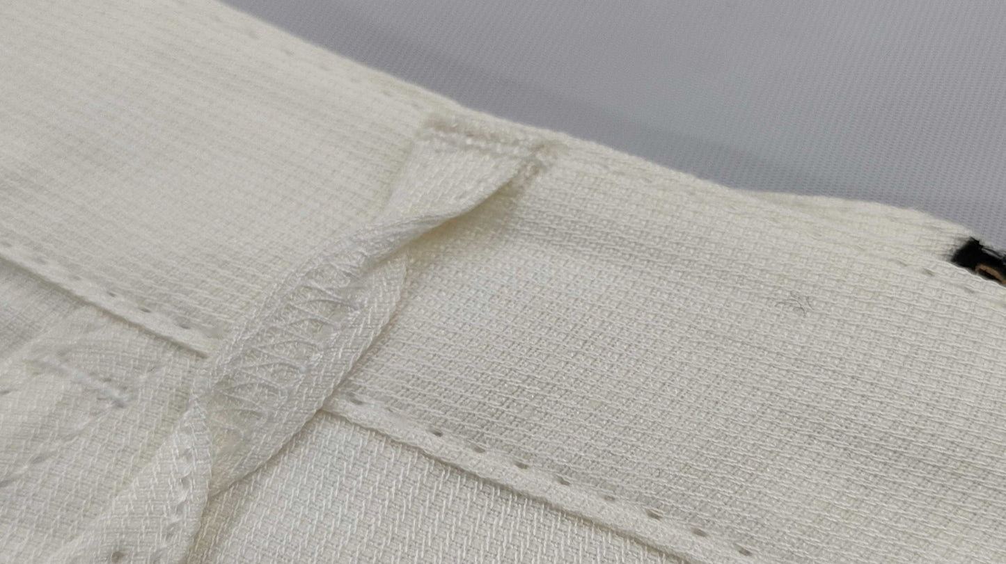 FENDI Jeans Women’s Pants White Linen Blend Made in Italy Straight Leg