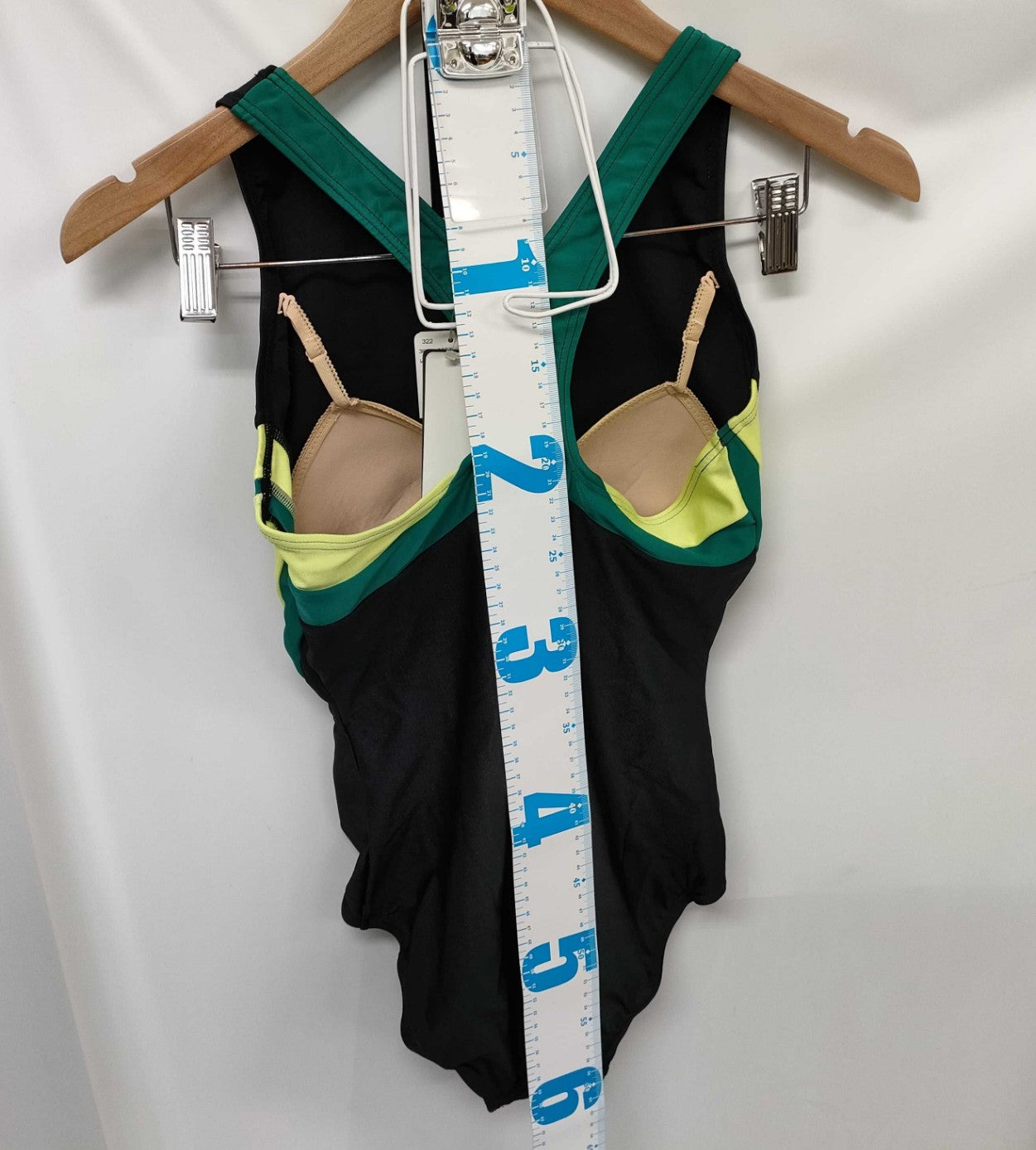ellesse Women's One Piece Racing Swimsuit ESZ5495 Black Green Yellow Size O Japan