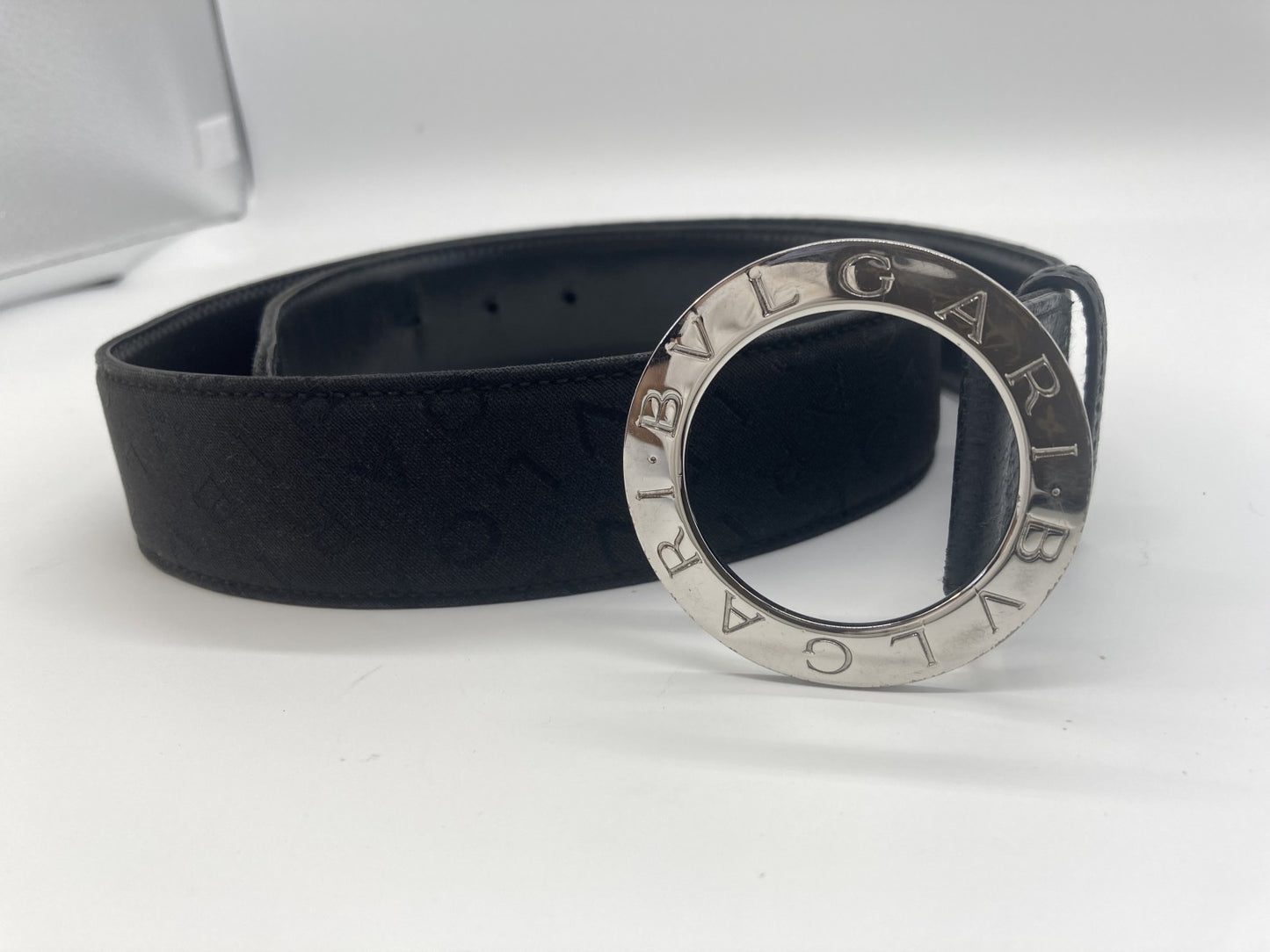 BVLGARI silver circle buckle belt, length 98cm