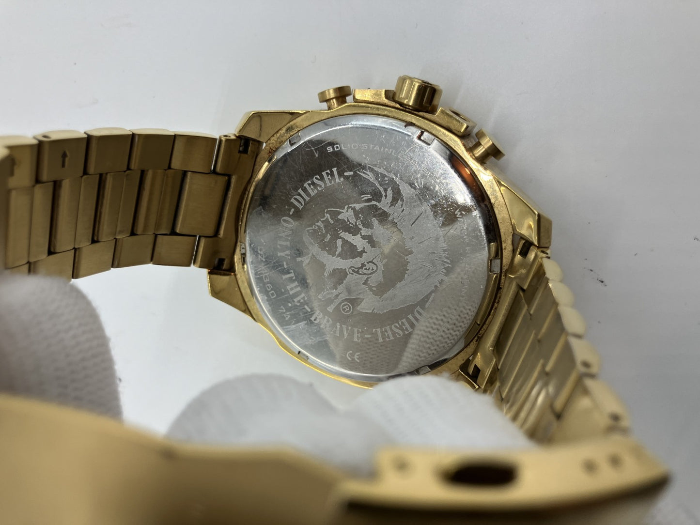 Diesel Mega Chief DZ4360 battery replaced gold diameter 57mm chronograph